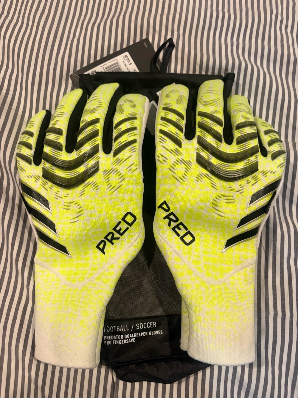 New Adidas Predator GL Pro FingerSave Goalkeeper Soccer Gloves JN5354 Sz 10